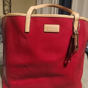Coach Red Tote Bag